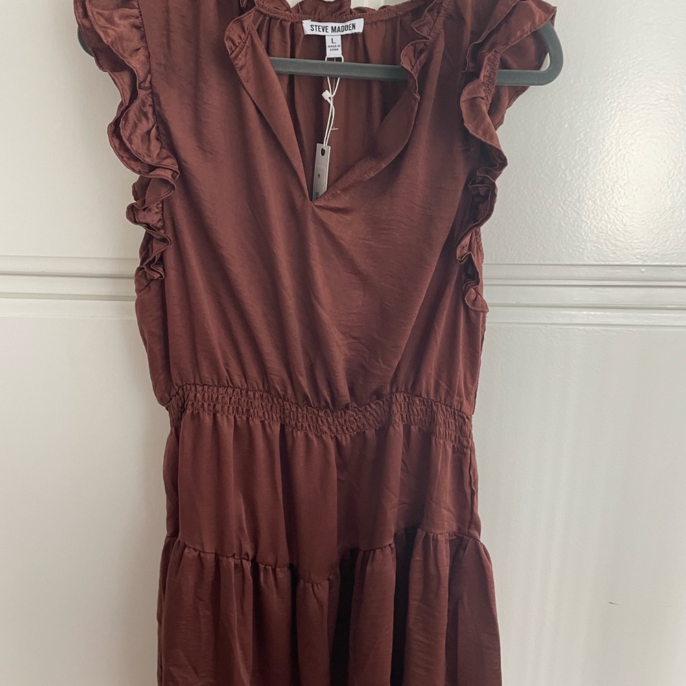 Steve Madden Rust Ruffle Dress